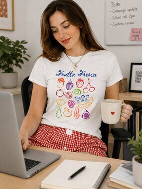 🍓 Fruit Baby Tee | Cute Y2K Graphic Tee | Tomato Girl Aesthetic
